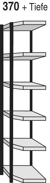 Kerkmann Eckregalfeld Stora 100, T 300 x H 2250 mm, silber/lichtgrau, 51249214