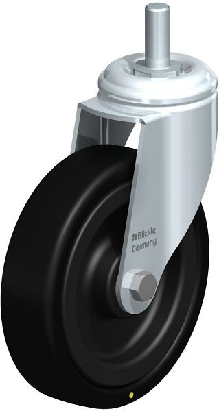 Blickle LKRA-VPA 126K-EL-GS12 Apparate-Lenkrolle mit Gewindestift, Vollgummi, Schwarz, 339283