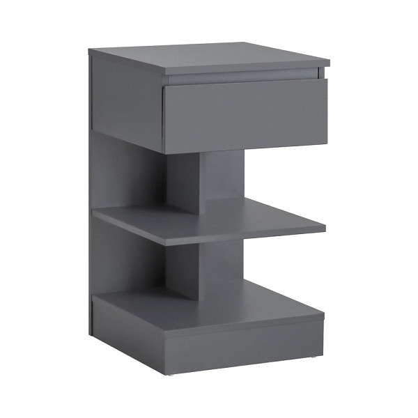 SoBuy Nachttisch mit einer Schublade Hellgrau 39x39x65 cm, Modern, FBT49-HG