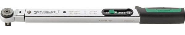 STAHLWILLE Drehmomentschlüssel MANOSKOP Nr. 730R Quick Mess-Breite 2-10 N·m Abtrieb 1/4, Länge 250mm, 96501054