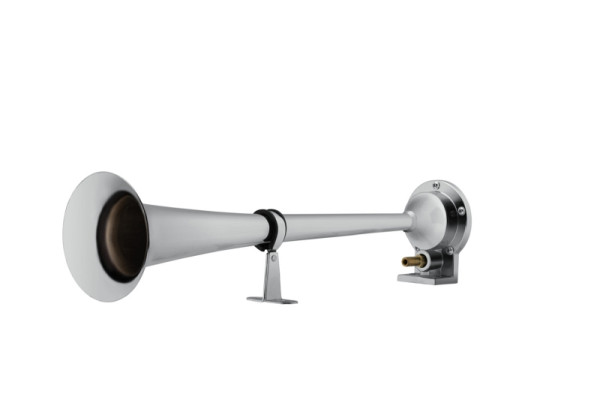 HELLA Horn CA30 - 24V - 115dB(A) - Frequenzbereich: 370Hz - Hochton - elektrisch-pneumatisch - ECE - Gehäusefarbe: silber -, VE: 1 Stück, 3PA 013 410-021