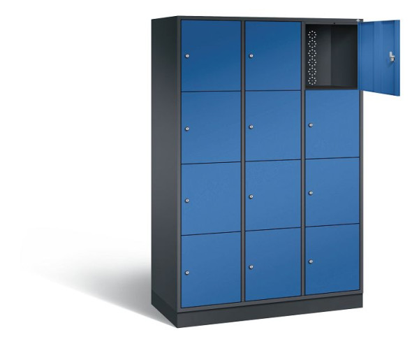 C+P XL-Schließfachschrank Intro, H1950xB1220xT490mm, Farbe: Schwarzgrau / Enzianblau, 8470-302 S10267