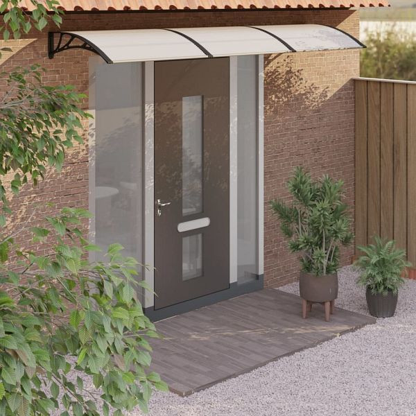 vidaXL Türvordach Schwarz und Transparent 300x75 cm Polycarbonat, 153578