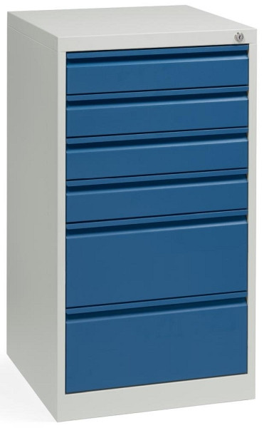 Deskin Schubladenschrank WS PROFI SYSTEM mit Griffleiste, Enzianblau RAL 5010, 900 x 500 x 500 mm, 284646