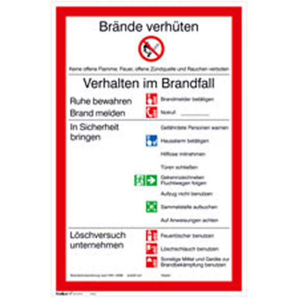 Stein HGS Aushang, Verhalten im Brandfall, Folie, langnachleuchtend, 38.a5980