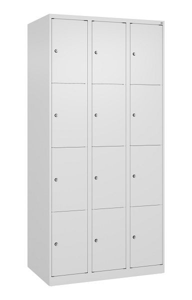 C+P Schließfachschrank Classic PLUS, 3 Abteile mit je 4 Fächern, 1850x900x500mm, 9016/9016, 080000-304 S10012