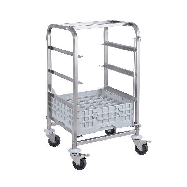 WAS Garderobenwagen 120x53x170 Cm – Chromnickelstahl, 4 Rollen (2 Feststellbar), Ø 3,8 Cm Rohrrahmen