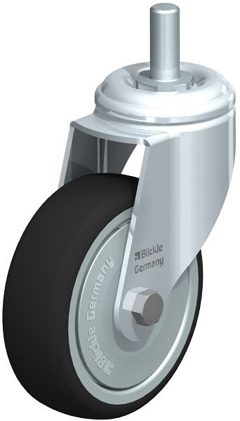 Blickle LKRA-PATH 101K-FK-GS12 Apparate-Lenkrolle mit Gewindestift, Thermoplastisches Polyurethan, Grau, 848792