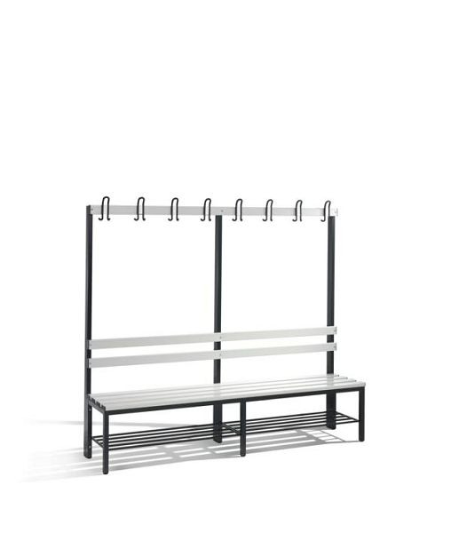 C+P Garderobenbank 1-seitig, H1650xB1960xT400 mm, Grau, 8052-110 S10117