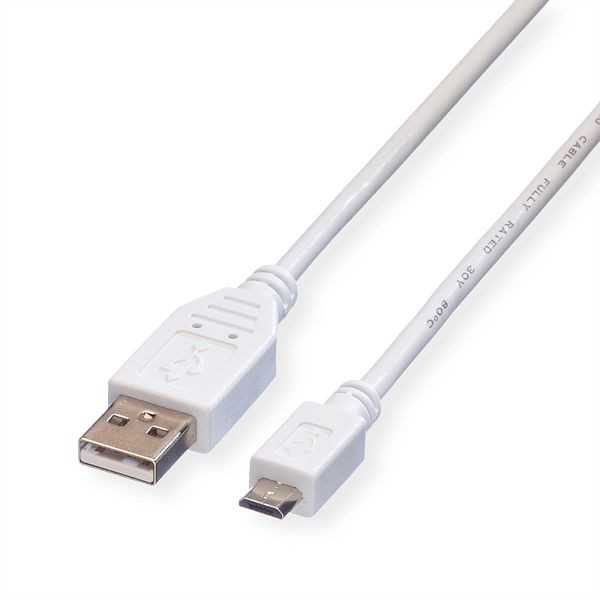 VALUE USB 2.0 Kabel, USB A ST - Micro USB B ST, 0,8 m, 11.99.8754