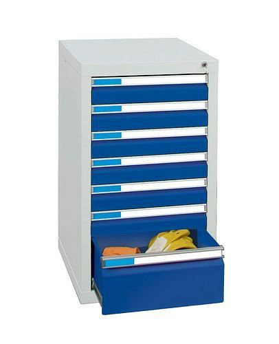 stumpf Schubladenschrank Esta mit 7 Schubladen, grau/blau, grau, B 500 mm, H 900 mm, 251943