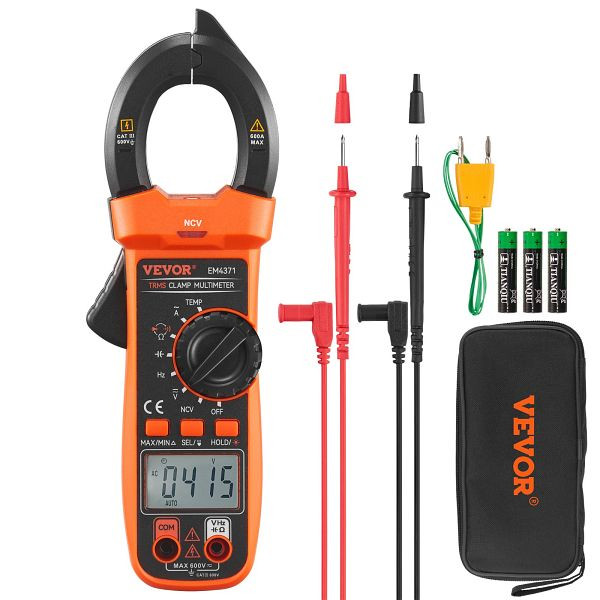 VEVOR Stromzange Zangenmessgerät Zangenamperemeter Zangenmultimeter 3999 Counts, QXBFZDKCWAC60TQ7CV0