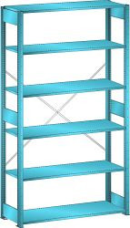 LISTA Grundregal L1006 (BxTxH) 1300x500x2500mm 160kg, 2 Regalstützenpaare inklusive 6 Tiefenstreben, Farbe: Lichtblau, 50.232.010