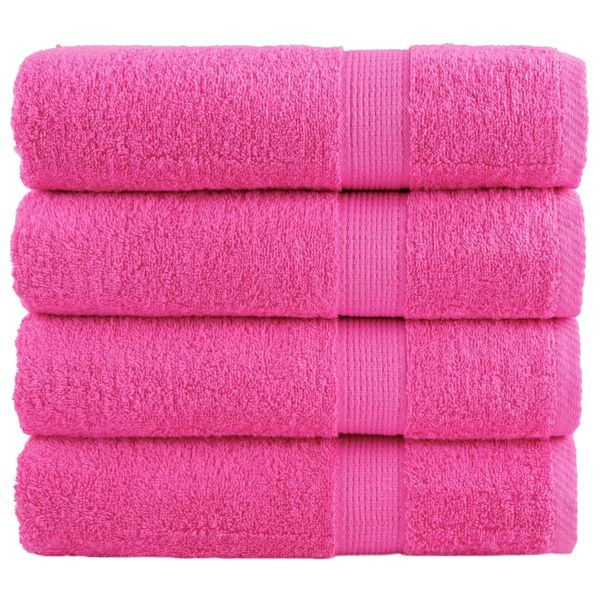 vidaXL Premium-Duschtücher SOLUND 4 Stk. Rosa 70x140 cm 600 g/m², 137525