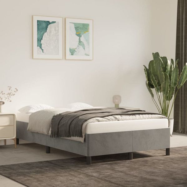 vidaXL Bettgestell Hellgrau 120x200 cm Samt, Polyester, 347312