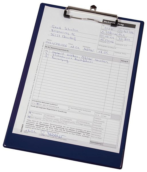 Eichner Klemmbrett DIN A 4, Blau, VE: 5 Stück, 9015-00535