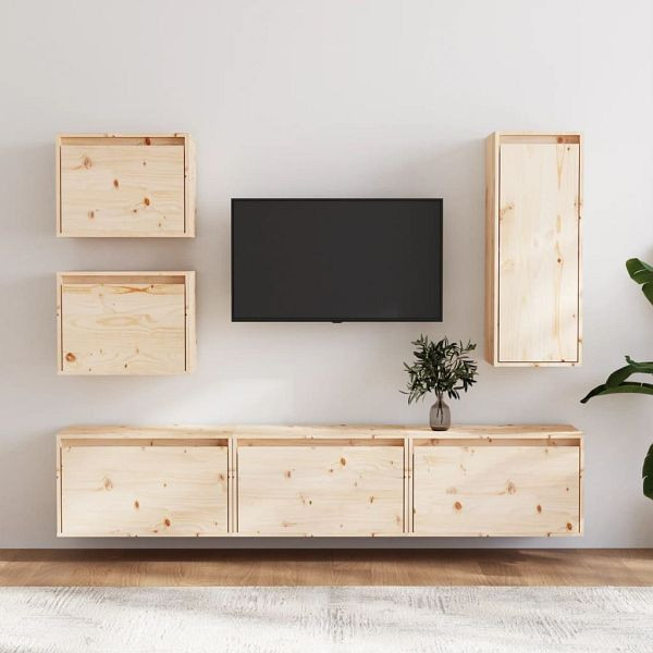 vidaXL TV-Schränke 6 Stück Massivholz Kiefer, Material: Massives Kiefernholz (unbehandelt), 3100184