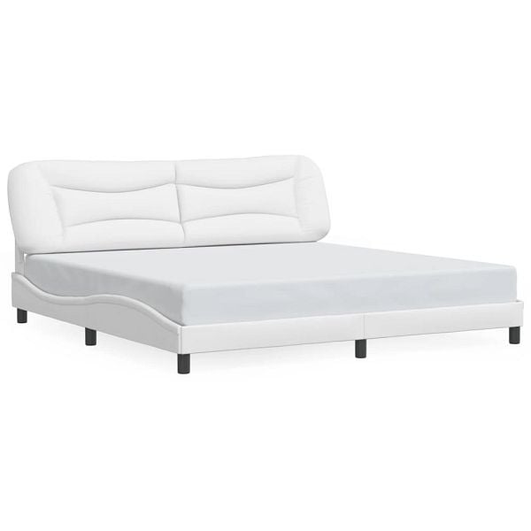 vidaXL Bettgestell mit Kopfteil Weiß 200x200 cm Kunstleder, 3208024