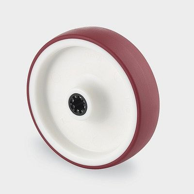 TENTE-ROLLEN Rad, Rad-Ø 80 mm, Tragfähigkeit 100 kg, D 40 Shore, UAR080x32-12 HL44,4 red