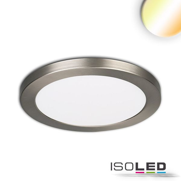 ISOLED LED Aufbau/Einbauleuchte Slim Flex, 12W, nickel gebürstet, ColorSwitch 3000/3500/4000K, 114024