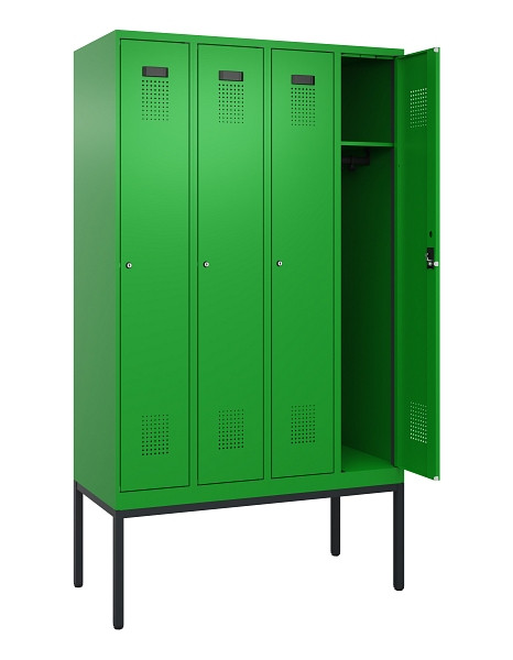 C+P Spind Evolo PLUS, Gestell, 4 Abteile, 2120x1200x500mm, 6037/6037, Verschluss Zylinderschloss, Ablageböden 4, 0490307-40 S10053