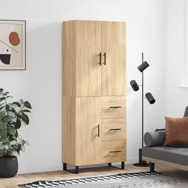 vidaXL Highboard Sonoma-Eiche 69,5x34x180 cm Holzwerkstoff, 3195926