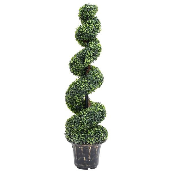 vidaXL Künstlicher Buchsbaum mit Topf Spiralform Grün 117 cm, 336504
