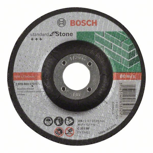 Bosch Trennscheibe gekröpft Standard for Stone C 30 S BF, 115 mm, 2,5 mm, VE: 25 Stück, 2608603173