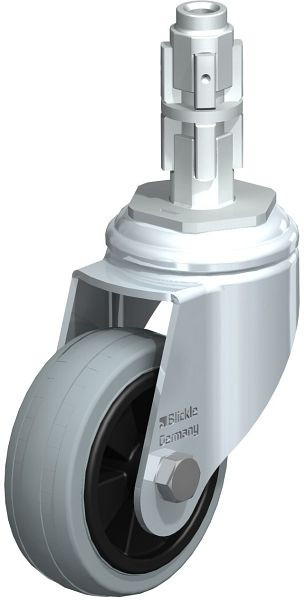 Blickle LKRA-VPA 80G-11-E13 Apparate-Lenkrolle mit Expander, Vollgummi, Grau, 274258