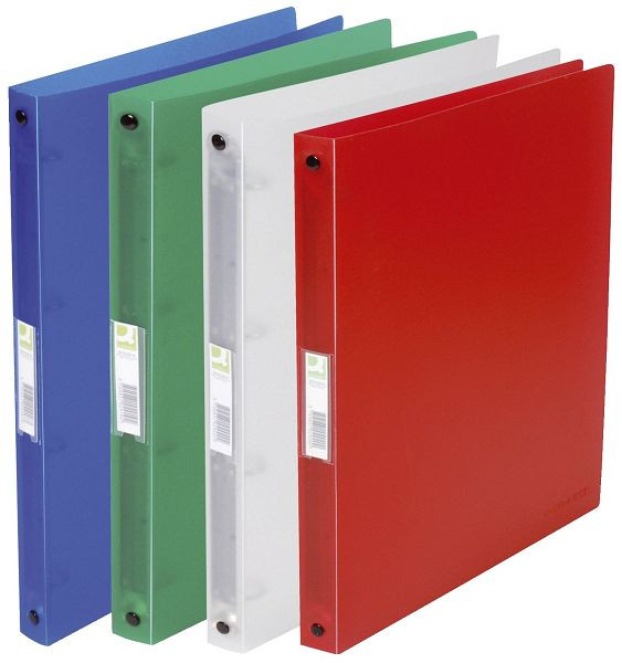 Q-Connect Ringbuch transparent - A4, 2-Ring, Ring-Ø 16 mm, transluzent sortiert, KF02913