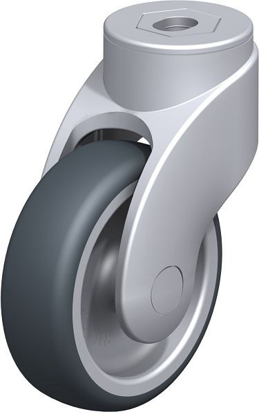 Blickle LWG-TPA 101G-11 Kunststoff-Lenkrolle WAVE mit Rückenloch, Thermoplastisches Gummi-Elastomer, Grau, 744747