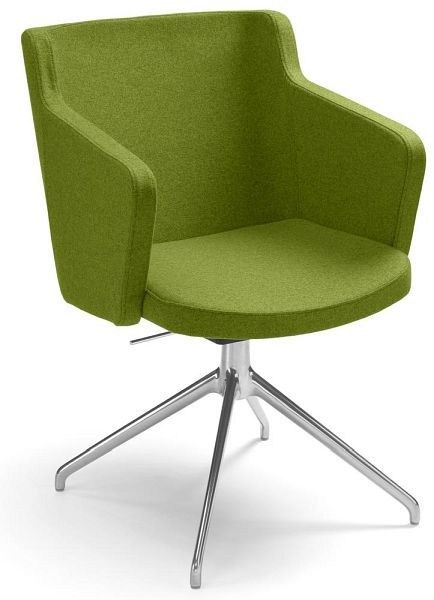 Deskin Konferenzstuhl SITNESS MEETING 1.0, Gestell Aluminium poliert mit Polyamid-Gleitern, Stoff Filz L apfelgrün, 287816