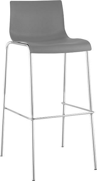 CLP Barhocker Hoover Chrom 4-Fuß Gestell, grau, 101893708