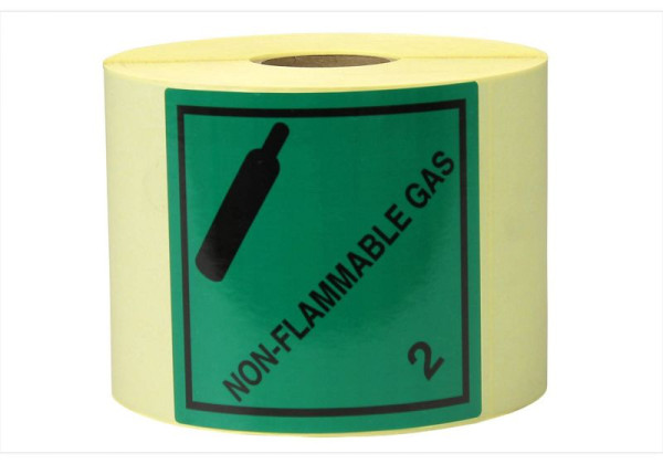 TransPak Gefahrgut-Etiketten 100 x 100 mm, aus Papier - Non Flammable Gas, Klasse 2.2, 299616