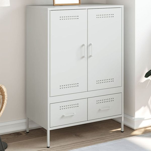 vidaXL Highboard Weiß 68x39x101,5 cm Kaltgewalzter Stahl, 843113
