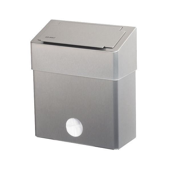 Air Wolf Hygieneabfallbehälter für Damenbinden, Serie Omega, H x B x T: 424 x 278 x 125 mm, Edelstahl beschichtet, 29-052