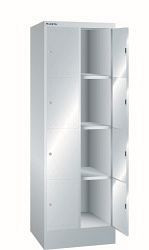 LISTA Fächerschrank (BxTxH) 610x500x1795mm 2x4 Fächer Farbe: Lichtgrau, Zylinderschloss, 11.501.020