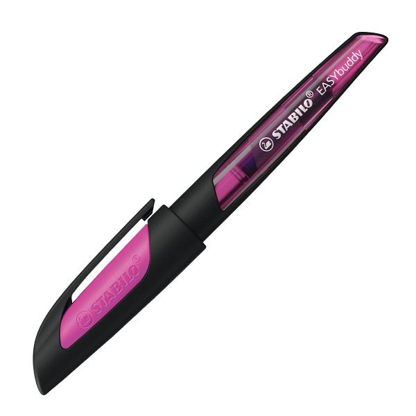 STABILO Schulfüller EASYbuddy® - Linkshänder Feder L, schwarz/magenta, inkl. Standardpatrone, 5033/7-41