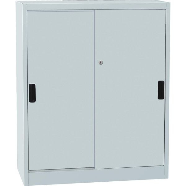 Deskin Werkstatt-Schiebetürenschrank DELTA, Korpus und Türen Lichtgrau RAL 7035, H 1150 x B 950 x T 400 mm, 284727