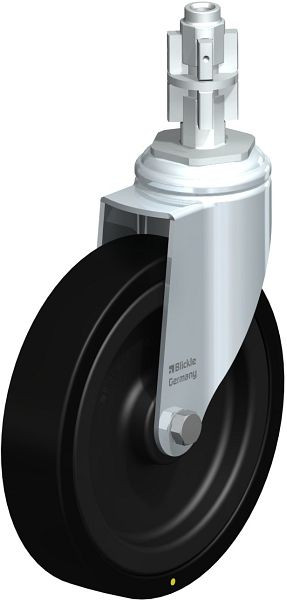 Blickle LKRA-VPA 150K-11-EL-E14 Apparate-Lenkrolle mit Rückenloch, Vollgummi, Schwarz, 524215