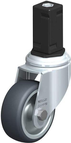 Blickle LKRA-TPA 80G-11-EV15 Apparate-Lenkrolle mit Expander, Thermoplastisches Gummi-Elastomer, Grau, 847843