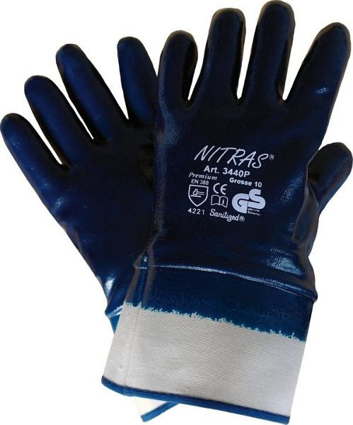 144 x Nitrilhandschuhe Strickbund blau 10 Gr 