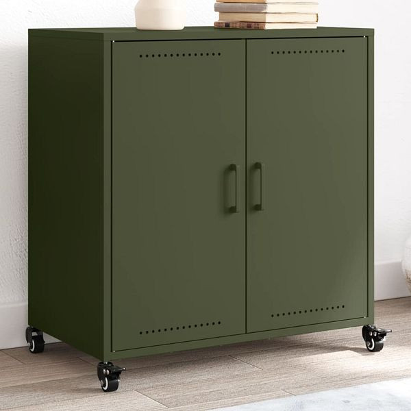 vidaXL Sideboard Olivgrün 68,5x39x72 cm Kaltgewalzter Stahl, 846660