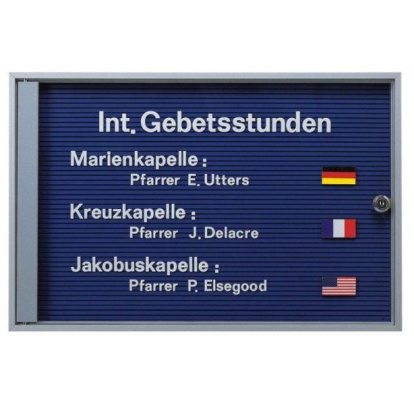 Stein HGS Schaukasten -Infomedia SK- mit Sicherheitsschloss, Scriptblech, weiß, silber eloxiert, Maße (BxH): 380 x 250 mm (DIN A4), 21435-01