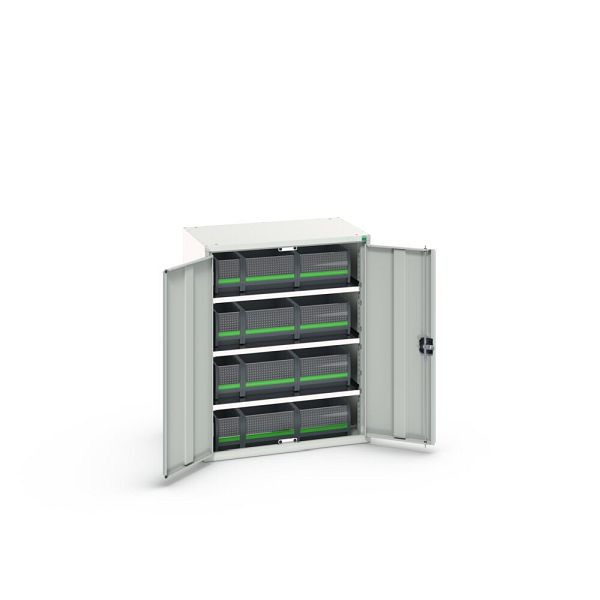 bott verso Magazinschrank, mit 3 Fachböden und 12 bottBoxen, BxTxH: 800x550x1000mm, Lichtgrau, 16926460.16