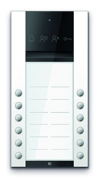 TCS Türkontrollsystem PES PRO Audio Außenstation 12T 2 Spalten AP RAL9010 reinweiß, ASA120212-0019