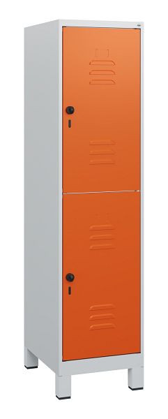 C+P Doppelstöckiger Spind Classic PLUS, Füße, 1630x400x500mm, 7035/2004, Drehriegel, 0803105-12 S10060