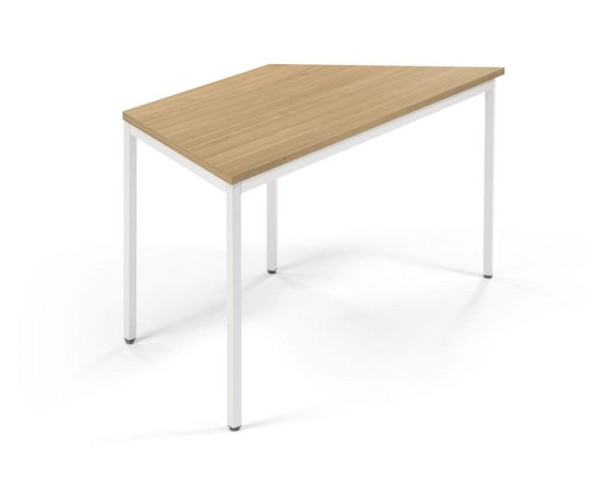 Deskin Konferenztisch PROFI MODUL, Platte Eiche hell, Gestell Weiß RAL 9016, B 1600/800 x T 690 x H 728 mm, 359361