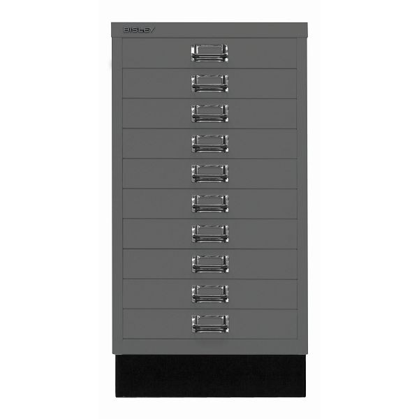 Bisley MultiDrawer™, Inkl. Sockel, DIN A3, 10 Schubladen, 634 anthrazitgrau, L29A310S634