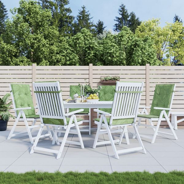 vidaXL Hochlehner-Auflagen 6 Stück Blattmuster Stoff, 361267